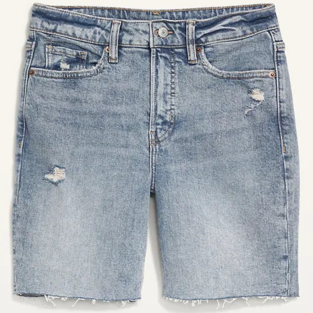 High-Waisted O.G. Straight Cut-Off Jean Shorts for Women - 7 inch inseam